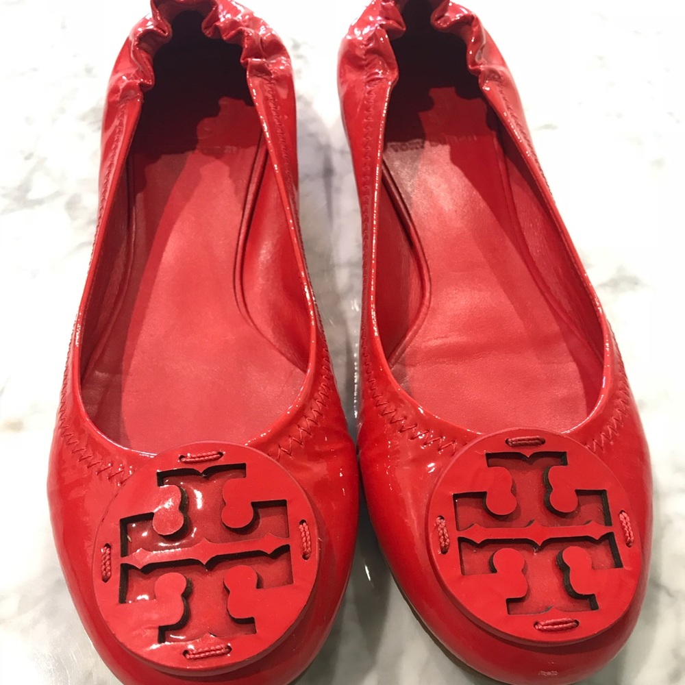 Tory Birch Patent Red Reva